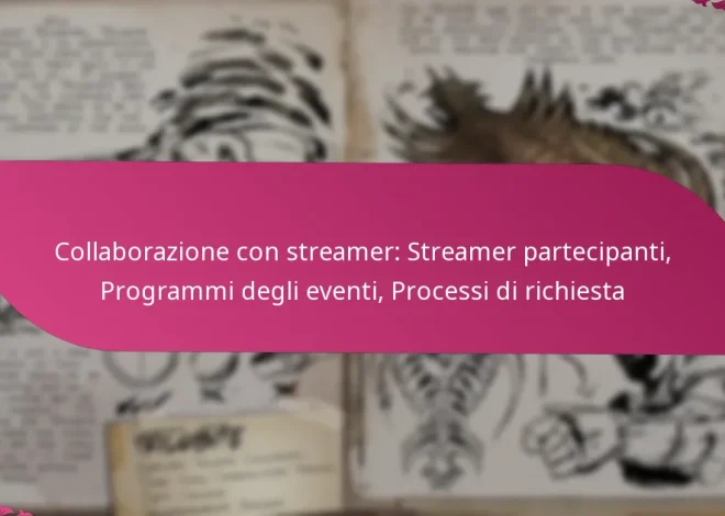 Collaborazione con streamer: Streamer partecipanti, Programmi degli eventi, Processi di richiesta