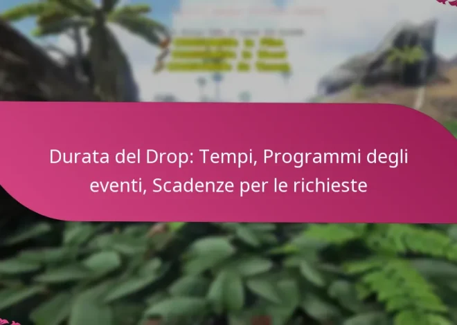 Durata del Drop: Tempi, Programmi degli eventi, Scadenze per le richieste