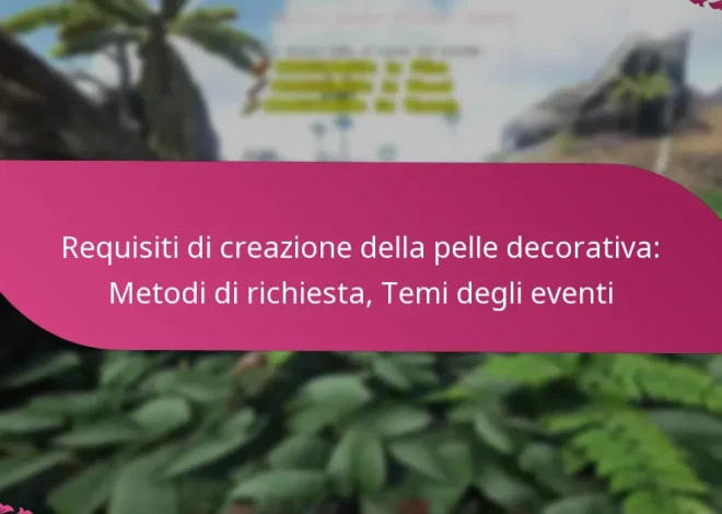 Requisiti di creazione della pelle decorativa: Metodi di richiesta, Temi degli eventi