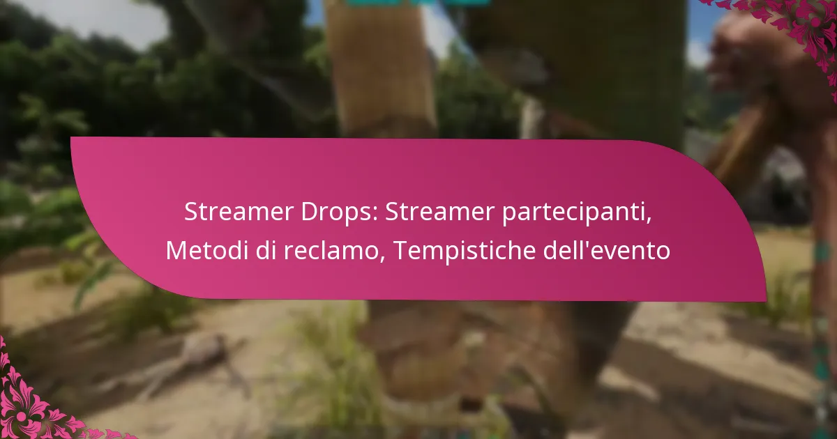 Streamer Drops: Streamer partecipanti, Metodi di reclamo, Tempistiche dell’evento