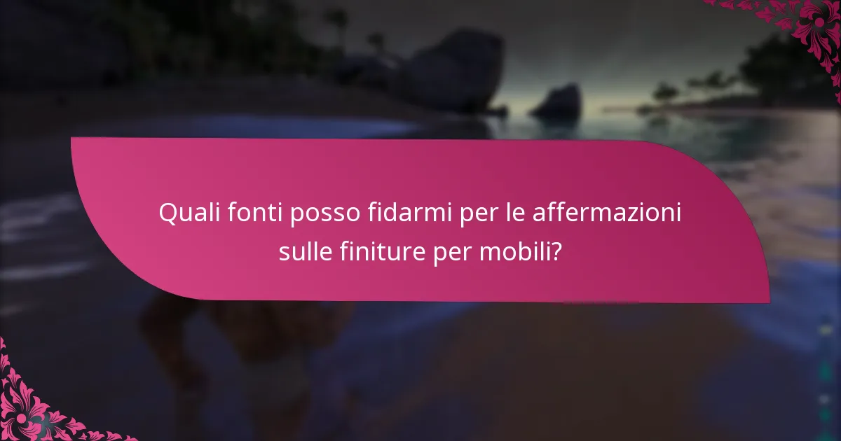 Quanto tempo richiedono le richieste relative alle finiture per mobili?