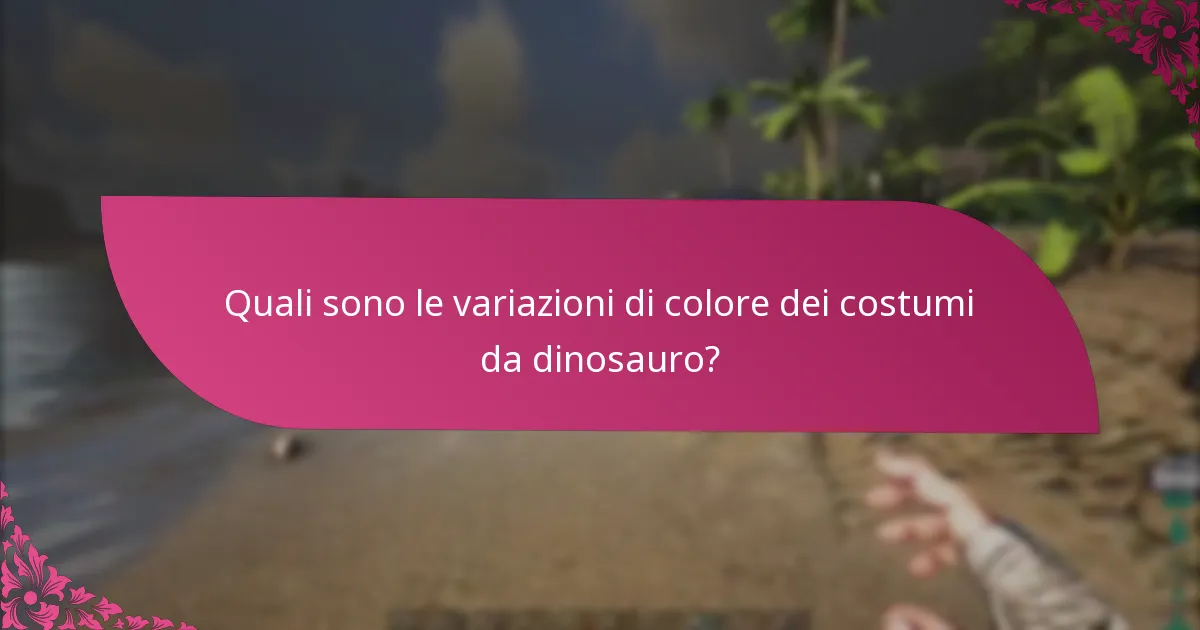 Quali rivenditori offrono costumi da dinosauro con opzioni di colore e rarità specifiche?
